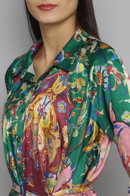 Shop_RANNA GILL_Multi Color Printed Silk Tunic_Online_at_Aza_Fashions