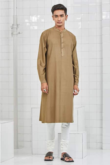 Rajesh Pratap Singh Cream Katan Pintuck Kurta Set 