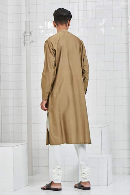 Shop Rajesh Pratap Singh Cream Katan Pintuck Kurta Set at Aza Fashions Shop_Rajesh Pratap Singh_Cream Katan Pintuck Kurta Set _at_Aza_Fashions