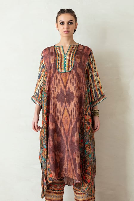 Rajdeep Ranawat Madina Asymmetric Silk Tunic 