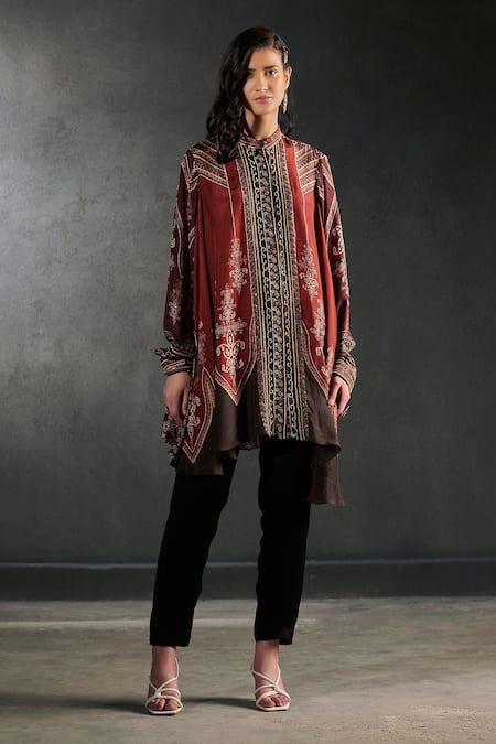 Rajdeep Ranawat Nilofer Silk Bandhani Print Shirt Tunic & Pant Set 