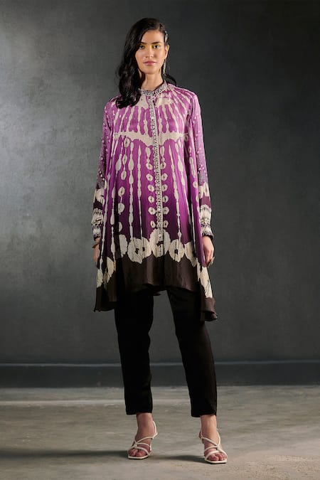 Rajdeep Ranawat Nilofer Silk Bandhani Print Shirt Tunic & Pant Set 