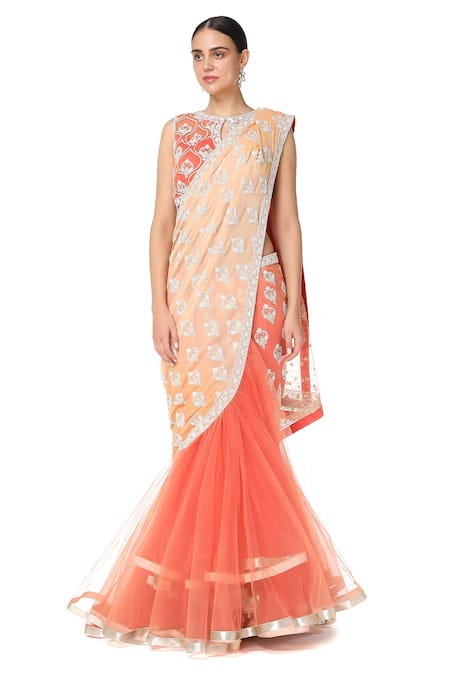 Rabani & Rakha Embroidered Lehenga Saree with Blouse 