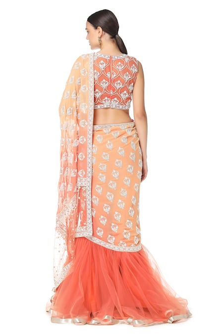 Rabani & Rakha Embroidered Lehenga Saree with Blouse 