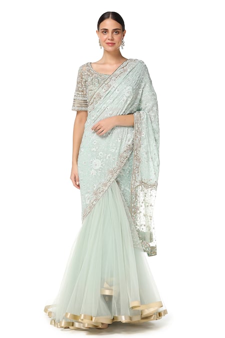 Rabani & Rakha Embroidered Lehenga Saree with Blouse 