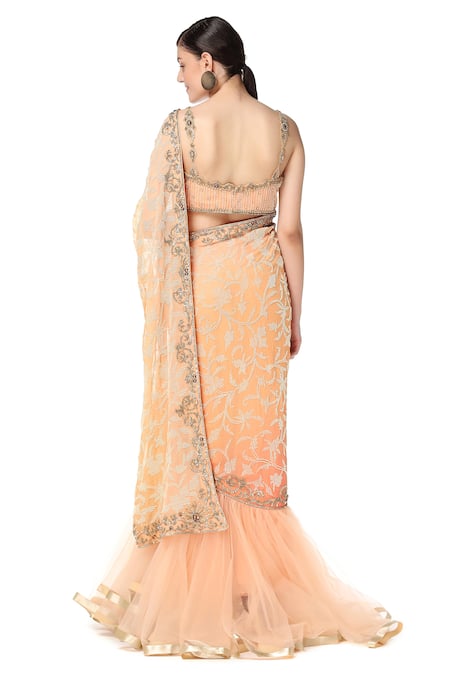 Rabani & Rakha Embroidered Lehenga Saree with Blouse 