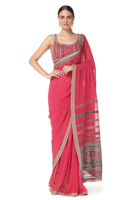 Rabani & Rakha Embroidered Saree with Blouse 