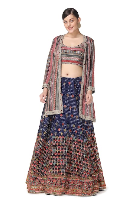 Rabani & Rakha Embroidered Lehenga Set with Jacket 