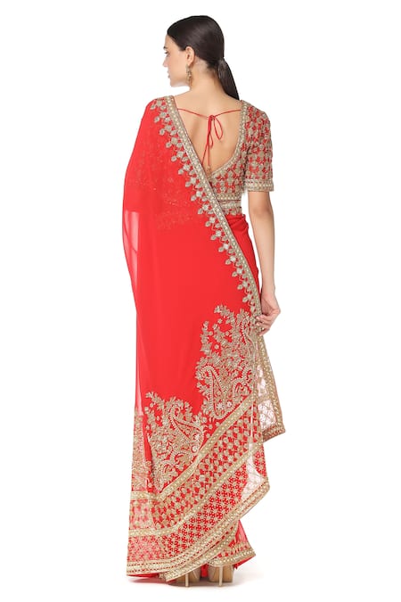 Rabani & Rakha Embroidered Saree with Blouse 