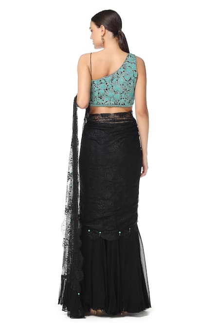 Rabani & Rakha Embroidered Lehenga Saree with Blouse 