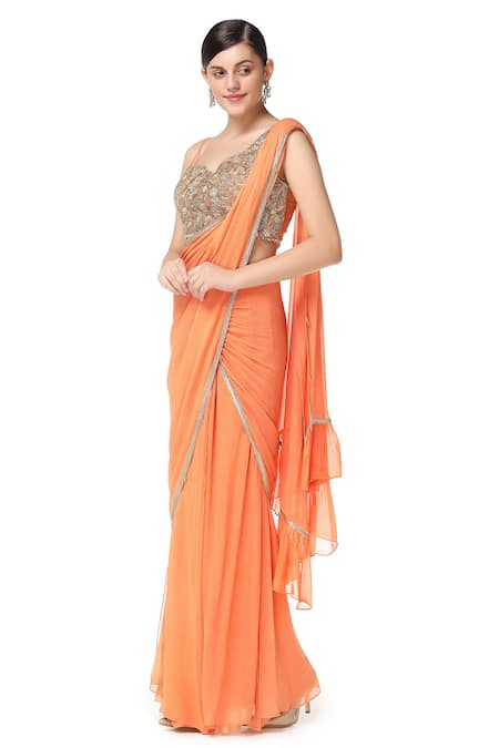 Rabani & Rakha Tiered Lehenga Saree with Blouse 