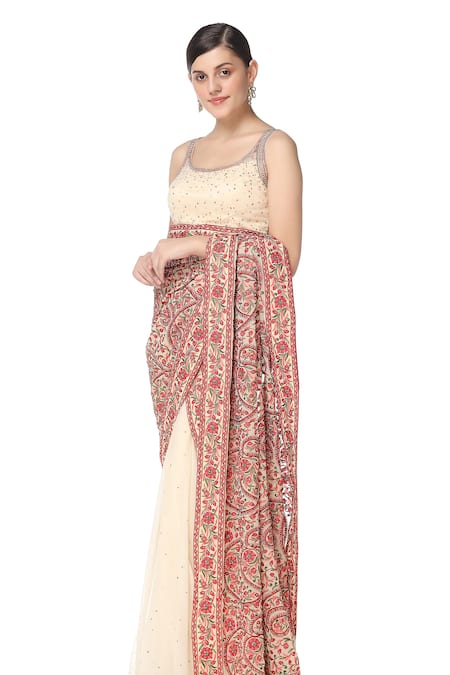 Rabani & Rakha Embroidered Saree with Blouse 