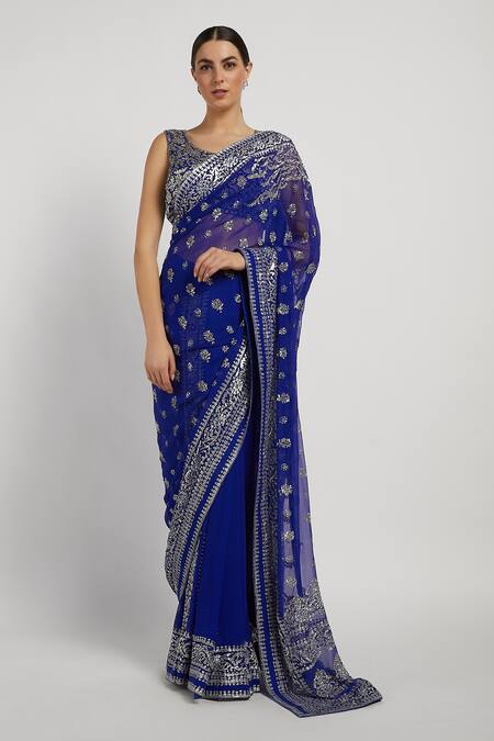 Ink Blue/ Teal Blue Soft Silk Saree