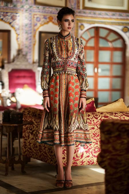 Rajdeep Ranawat Reha Silk Midi Dress 