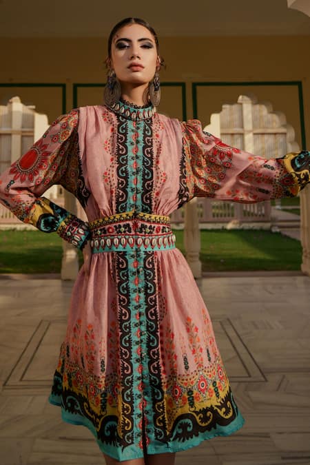 Rajdeep Ranawat Floria Silk Printed Dress 