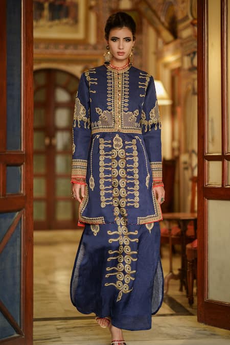 Rajdeep Ranawat Indira Jacket & Silk Kurta Set 