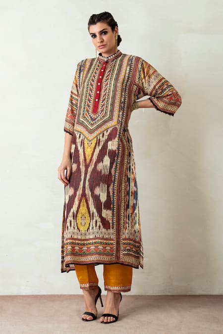 Rajdeep Ranawat Ghazala Silk Tunic & Pant Set 