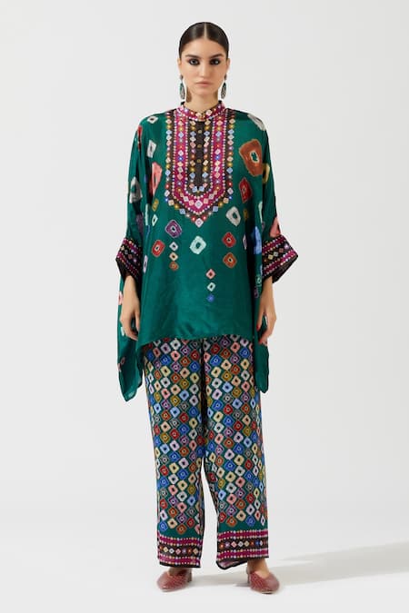 Rajdeep Ranawat Silk Printed Asymmetric Tunic 