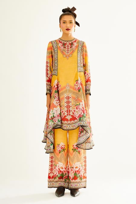 Rajdeep Ranawat Aamilah Silk High Low Tunic 
