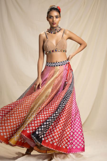 Rajdeep Ranawat Bandhani Print Lehenga Set 