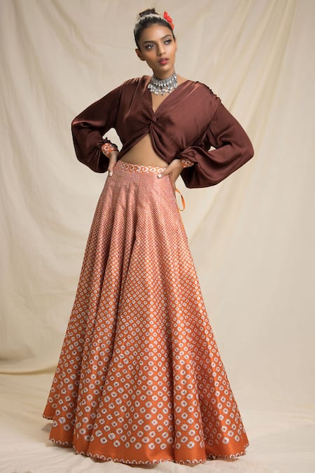 Rajdeep Ranawat Bandhani Print Lehenga Set 