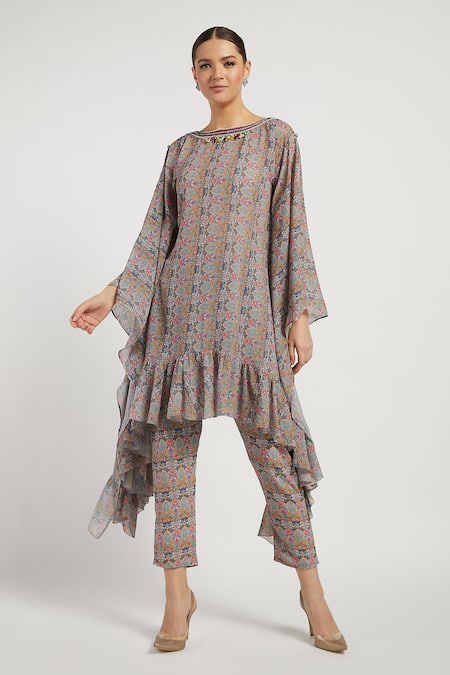 Rabani & Rakha Lana Kaftan Tunic & Pant Set 