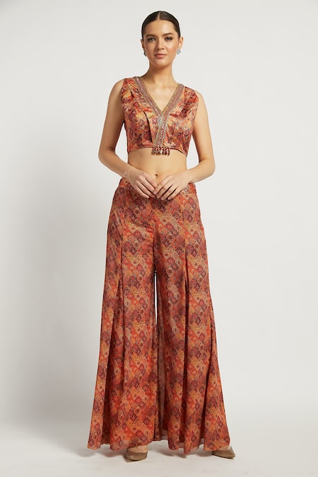 Rabani & Rakha Dalia Crop Top & Pant Set 