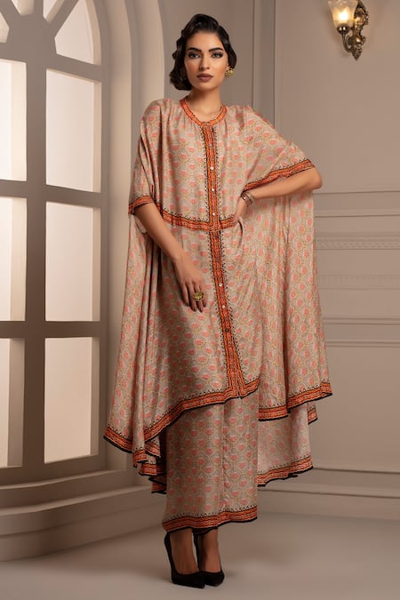 Rajdeep Ranawat Silk Cape Tunic & Pant Set 