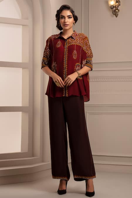 Rajdeep Ranawat Silk Shirt Tunic & Pant Set 