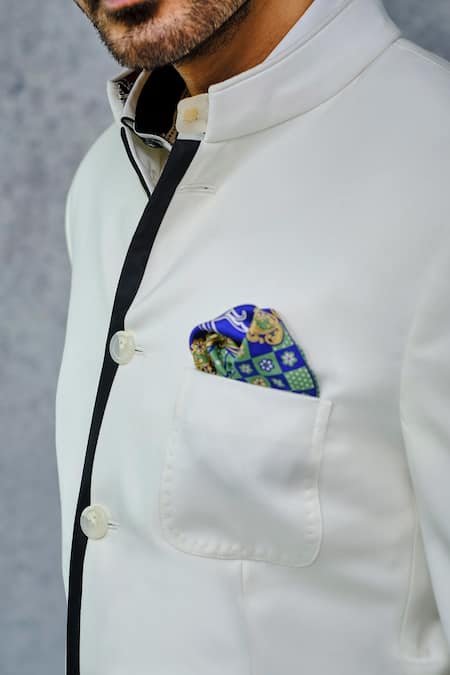 Raghavendra Rathore Jodhpur_White Wool Bandhgala_at_Aza_Fashions