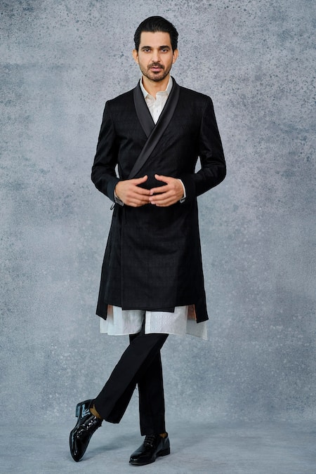 Raghavendra Rathore Jodhpur Wrap Style Robe Jacket 