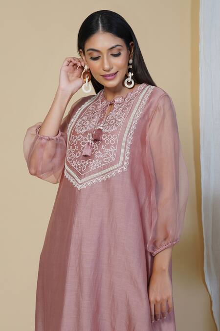 Shop Radhika & Raghav Pink Silk Chanderi And Organza Sequin Round Kurta Salwar Set Online at Aza Fashions Shop_Radhika & Raghav_Pink Silk Chanderi And Organza Sequin Round Kurta Salwar Set_Online_at_Aza_Fashions