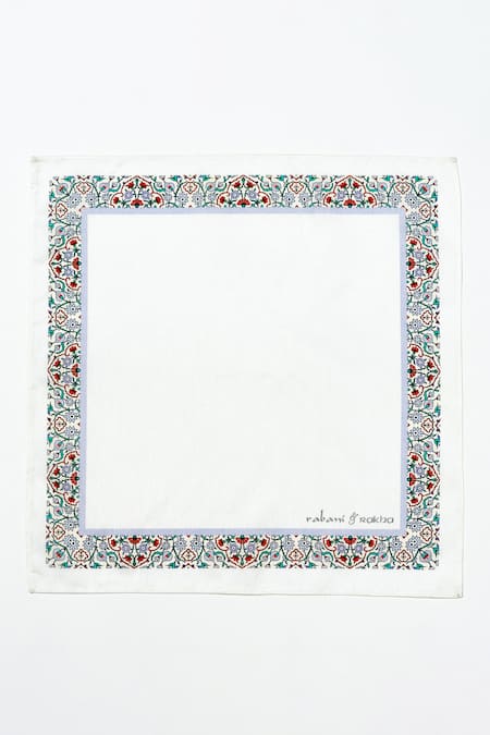 Rabani & Rakha_Blue Face Mask And Pocket Square Gift Box _Online_at_Aza_Fashions