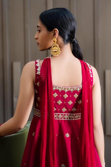 Buy Rashika Sharma Maroon Chinnon Chiffon And Georgettelining Embellished Kurta & Sharara Set Online at Aza Fashions Buy_Rashika Sharma_Maroon Chinnon Chiffon And Georgettelining Embellished Kurta & Sharara Set _Online_at_Aza_Fashions