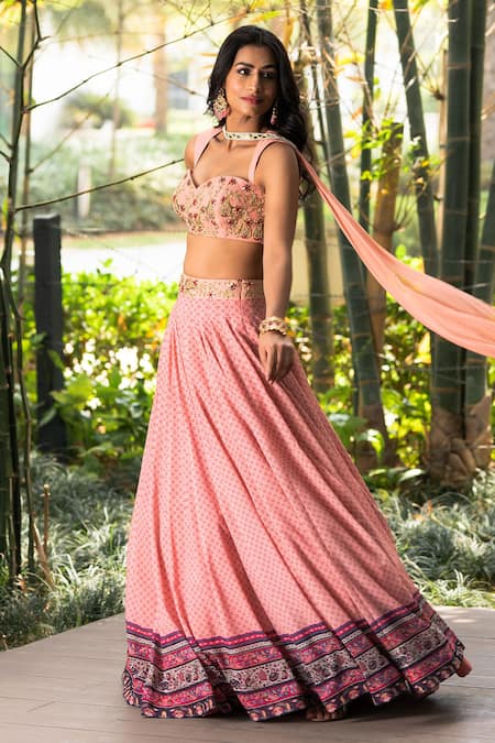 Buy Rashika Sharma Pink Blouse Cotton Silk, Lehenga Chiffon And Dupatta Net Lining Shantoon Set Online at Aza Fashions Buy_Rashika Sharma_Pink Blouse Cotton Silk, Lehenga Chiffon And Dupatta Net Lining Shantoon Set _Online_at_Aza_Fashions