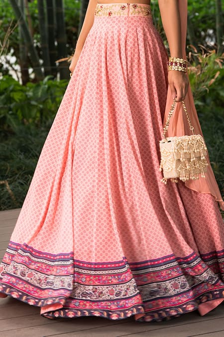Shop Rashika Sharma Pink Blouse Cotton Silk, Lehenga Chiffon And Dupatta Net Lining Shantoon Set Online at Aza Fashions Shop_Rashika Sharma_Pink Blouse Cotton Silk, Lehenga Chiffon And Dupatta Net Lining Shantoon Set _Online_at_Aza_Fashions