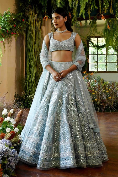 Rani and white color combination Designer Lehenga Choli :: ANOKHI FASHION