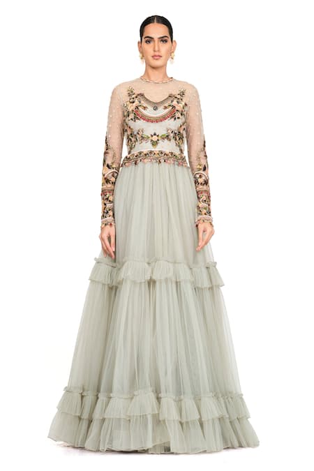 Rocky Star Bodice Embroidered Gown 