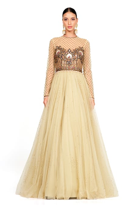 Rocky Star Bodice Embroidered Gown 