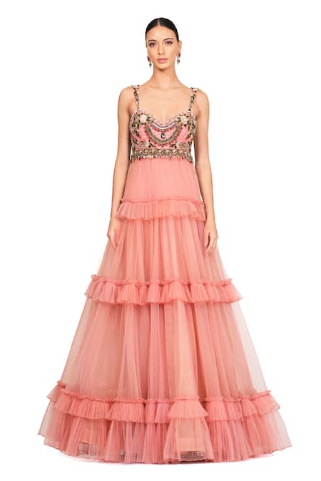 Rocky Star Bodice Embroidered Gown 