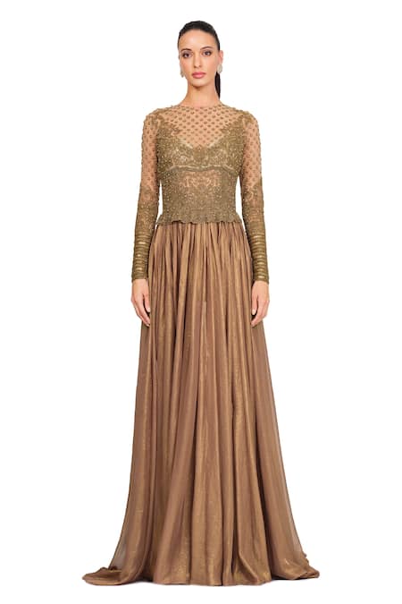 Rocky Star Embroidered Bodice Gown 