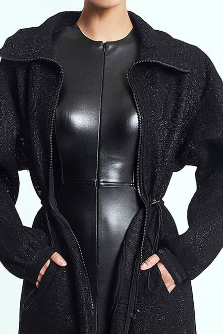 Buy_Rocky Star_Black Polyester Blend Textured Jacket_Online_at_Aza_Fashions