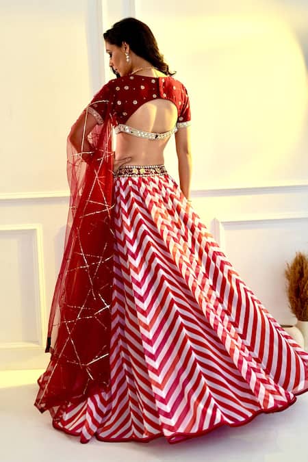 Rashika Sharma Myrah Chevron Print Lehenga Set 