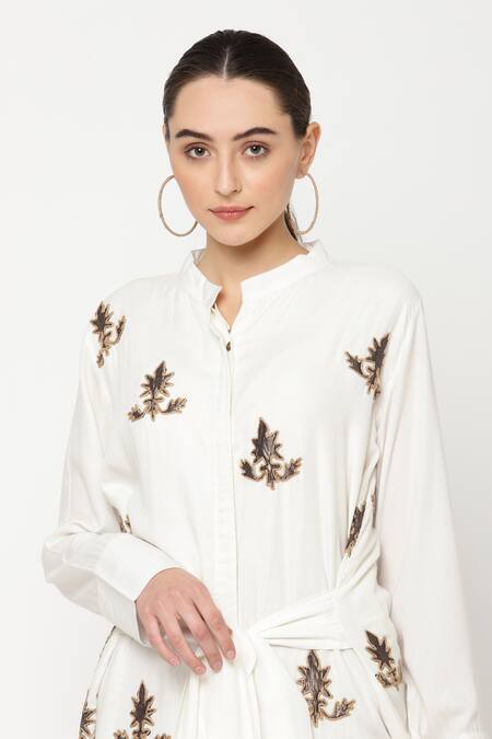 Lotus Shirt Dress, Ivory