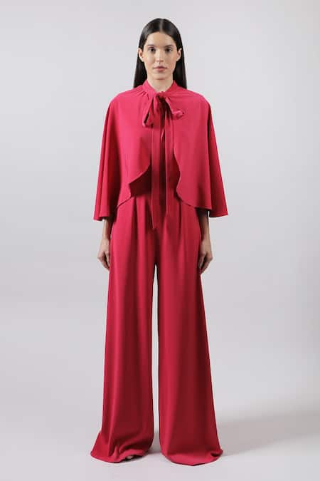 Swatee Singh Crepe Cape Jumpsuit 