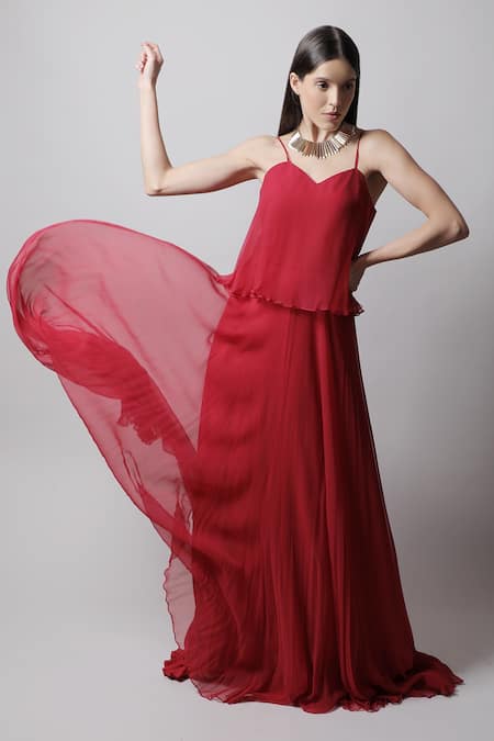 Swatee Singh Georgette Strappy Overlap Gown 