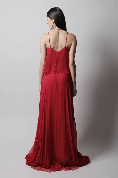 Swatee Singh Georgette Strappy Overlap Gown 