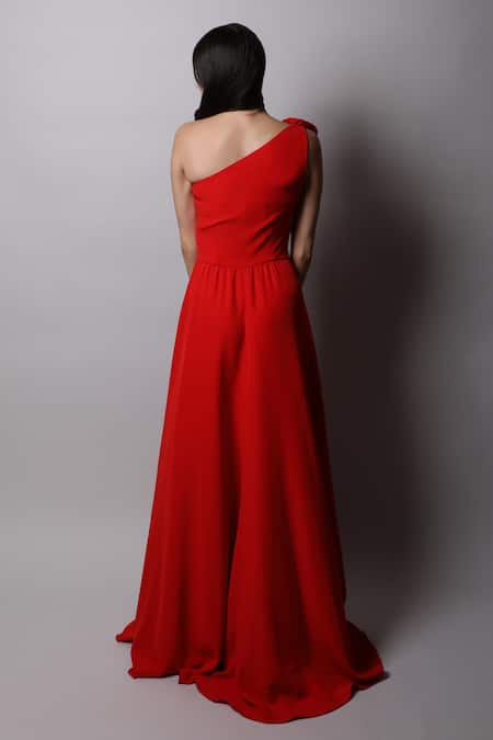 Swatee Singh Crepe One Shoulder Gown 