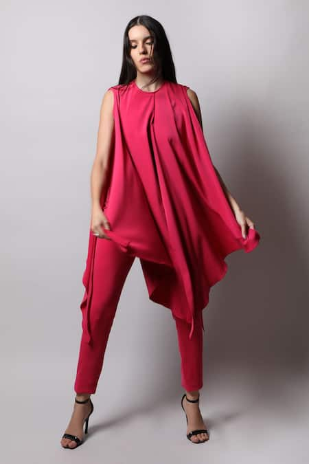 Swatee Singh Crepe Draped Jumpsuit 