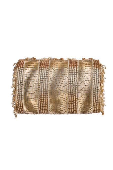 Buy Lovetobag Gold Beads, Pearls Ruche Flapover Embellished Clutch Online at Aza Fashions Buy_Lovetobag_Gold Beads, Pearls Ruche Flapover Embellished Clutch _Online_at_Aza_Fashions